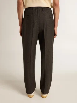 Cheap Calça de flanela de lã cinza escuro Jeans e calças