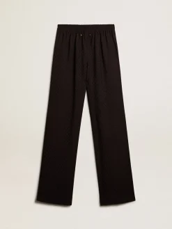 New Calça de jogging feminina de viscose preta MULHER Jeans e calças