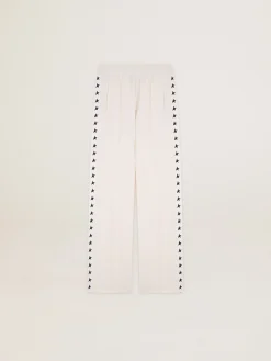 Best Sale Calça de jogging feminina branca com estrelas nas laterais MULHER Jeans e calças