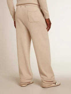Shop Calça de jogging masculina misto caxemira branca Jeans e calças
