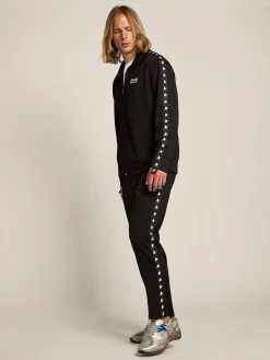 Discount Calça de jogging masculina preta com estrelas brancas nas laterais Jeans e calças