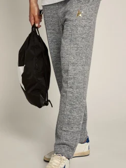 Store Calça de jogging masculina cinza com estrela dourada na frente Jeans e calças