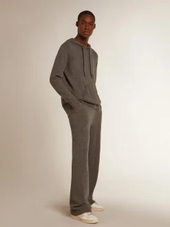 Cheap Calça de jogging masculina misto caxemira cinza mescla Jeans e calças