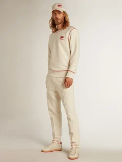 Discount Calça de jogging Masculina na cor branco heritage com logo CNY Jeans e calças