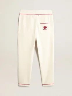 Discount Calça de jogging Masculina na cor branco heritage com logo CNY Jeans e calças