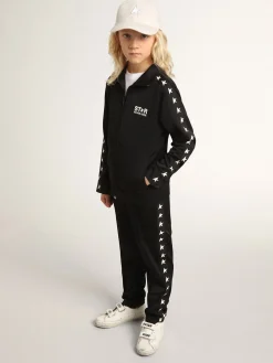 Clearance Calça de jogging preta com estrelas brancas em contraste Bottoms (4-12 years)|Bottoms (4-12 years)
