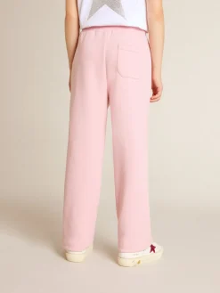 Online Calça de jogging rosa com estrela de glitter na frente Bottoms (4-12 years)