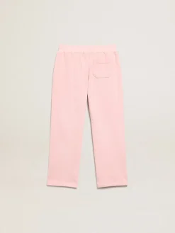Online Calça de jogging rosa com estrela de glitter na frente Bottoms (4-12 years)