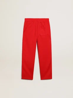 Cheap Calça de jogging vermelha com listras brancas e estrelas vermelhas em contraste Bottoms (4-12 years)|Bottoms (4-12 years)