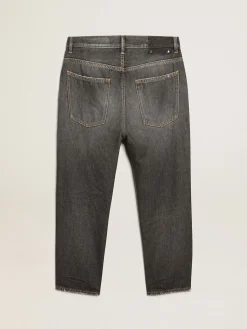 Clearance Calça jeans masculina preta com efeito stonewashed Jeans e calças