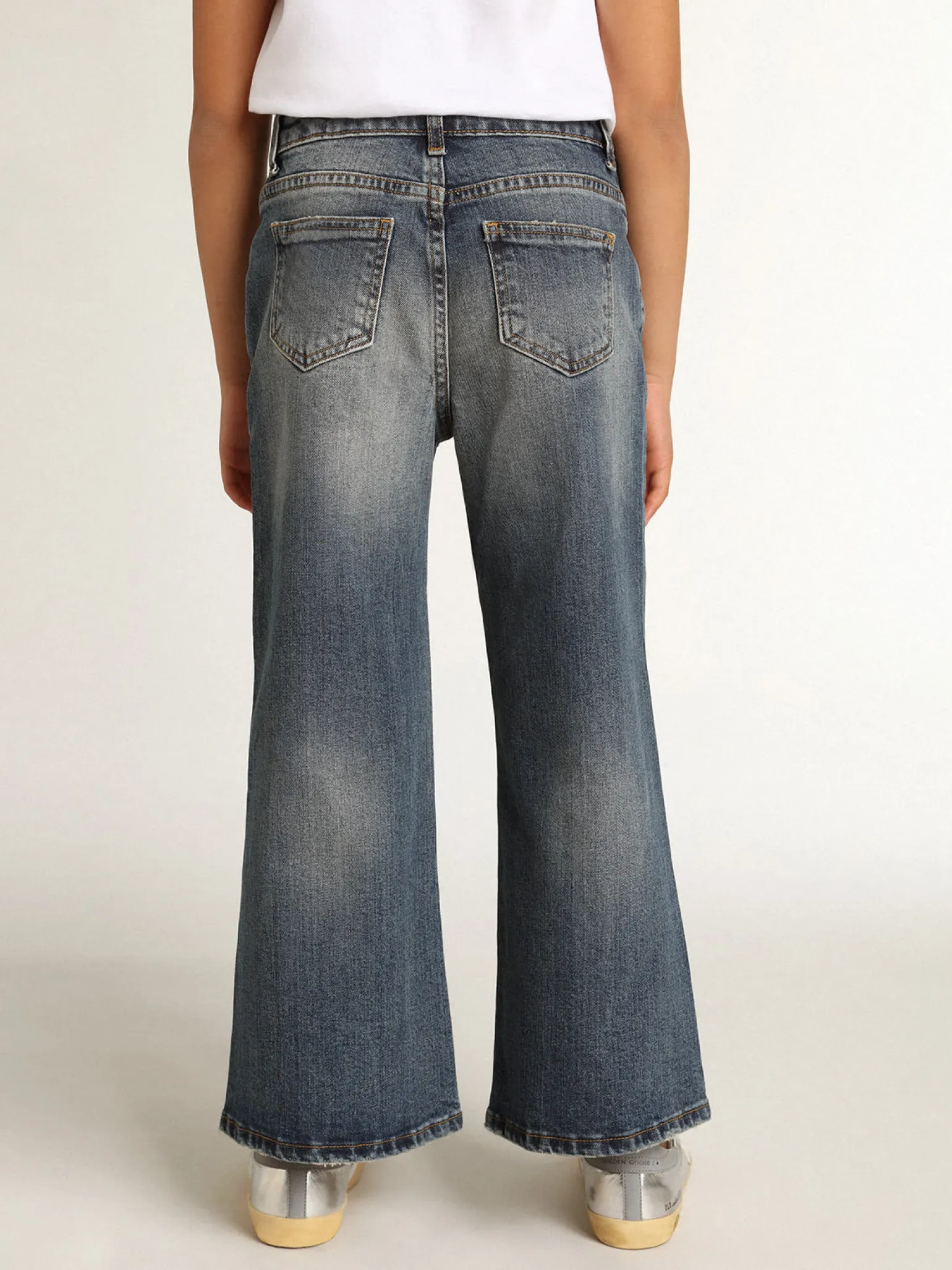 Cheap Calça jeans perna larga de sarja azul denim Bottoms (4-12 years)
