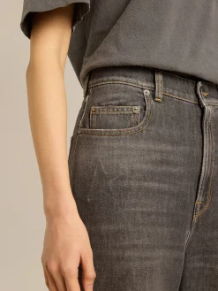 Discount Calça jeans preta feminina com bolso impresso MULHER Jeans e calças