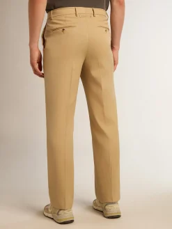 Online Calça masculina de gabardine de lã cor areia Jeans e calças
