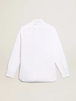 Cheap Camisa branca de algodão Camisas