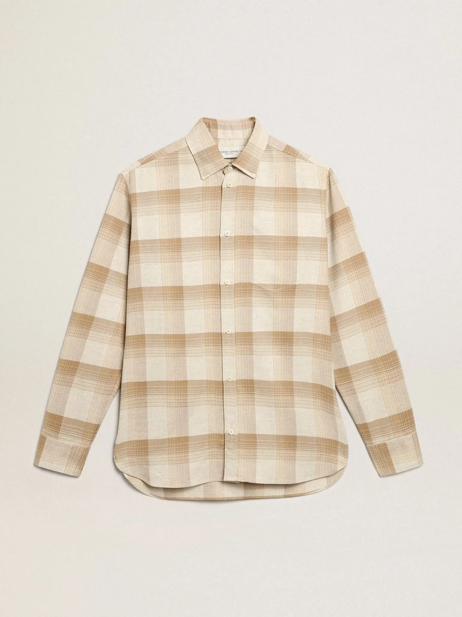 Clearance Camisa de modelagem slim cor de pimenta e areia escura Camisas