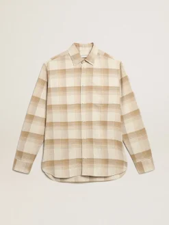 Clearance Camisa de modelagem slim cor de pimenta e areia escura Camisas