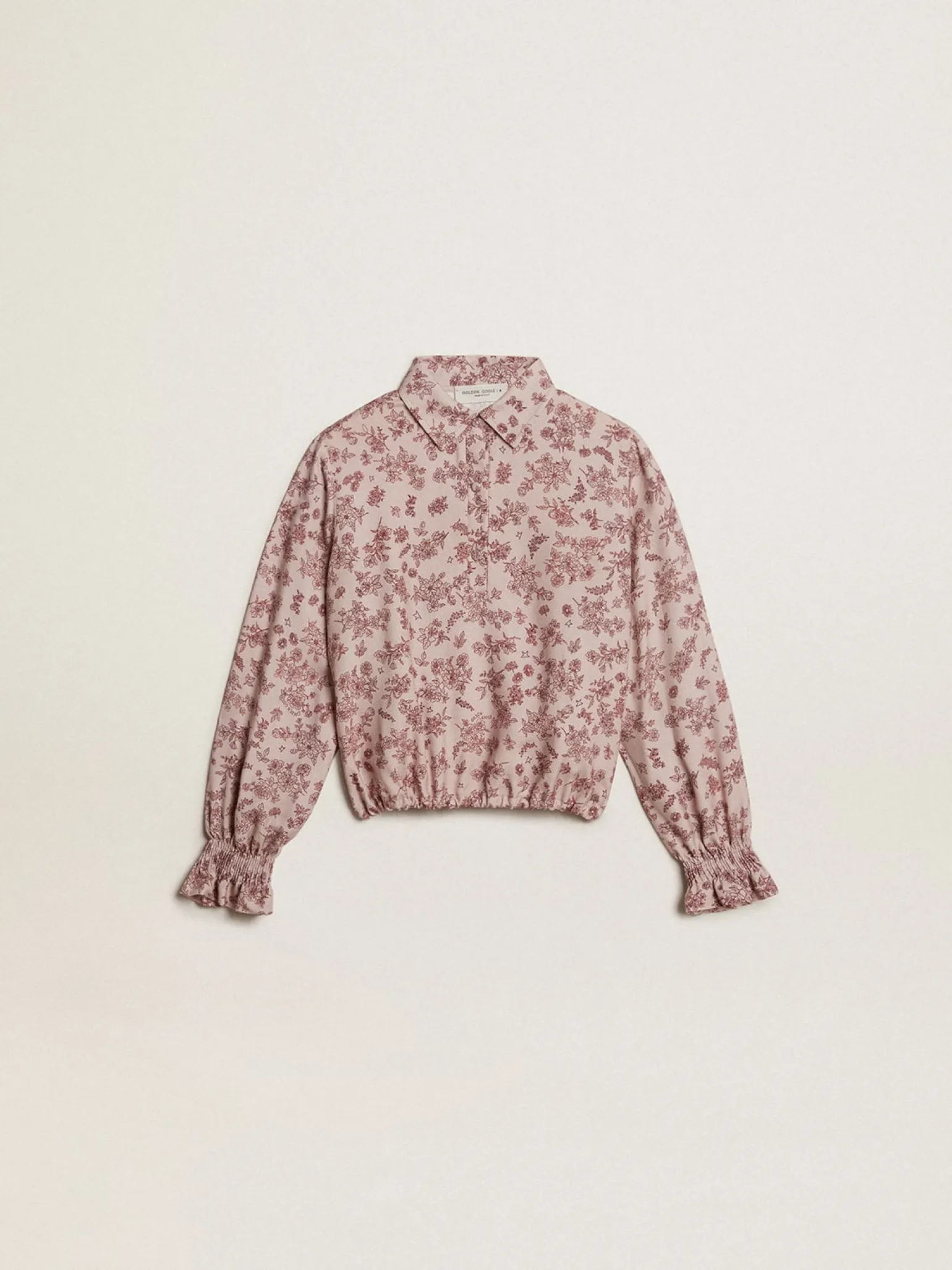 Discount Camisa polo de viscose rosa pálido com estampa floral Roupas de cima (4-12 years)