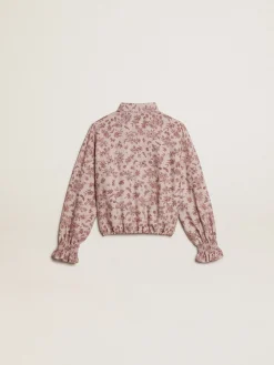 Discount Camisa polo de viscose rosa pálido com estampa floral Roupas de cima (4-12 years)