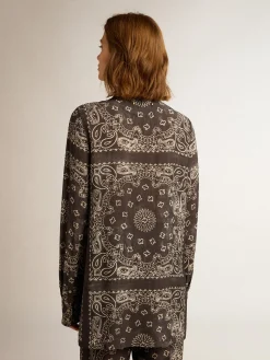 Cheap Camisa tipo pijama na cor antracite com estampa caxemira MULHER Camisas