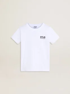 Clearance Camiseta branca com logo e estrela pretos em contraste Roupas de cima (4-12 years)|Roupas de cima (4-12 years)