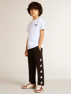 Clearance Camiseta branca com logo e estrela pretos em contraste Roupas de cima (4-12 years)|Roupas de cima (4-12 years)