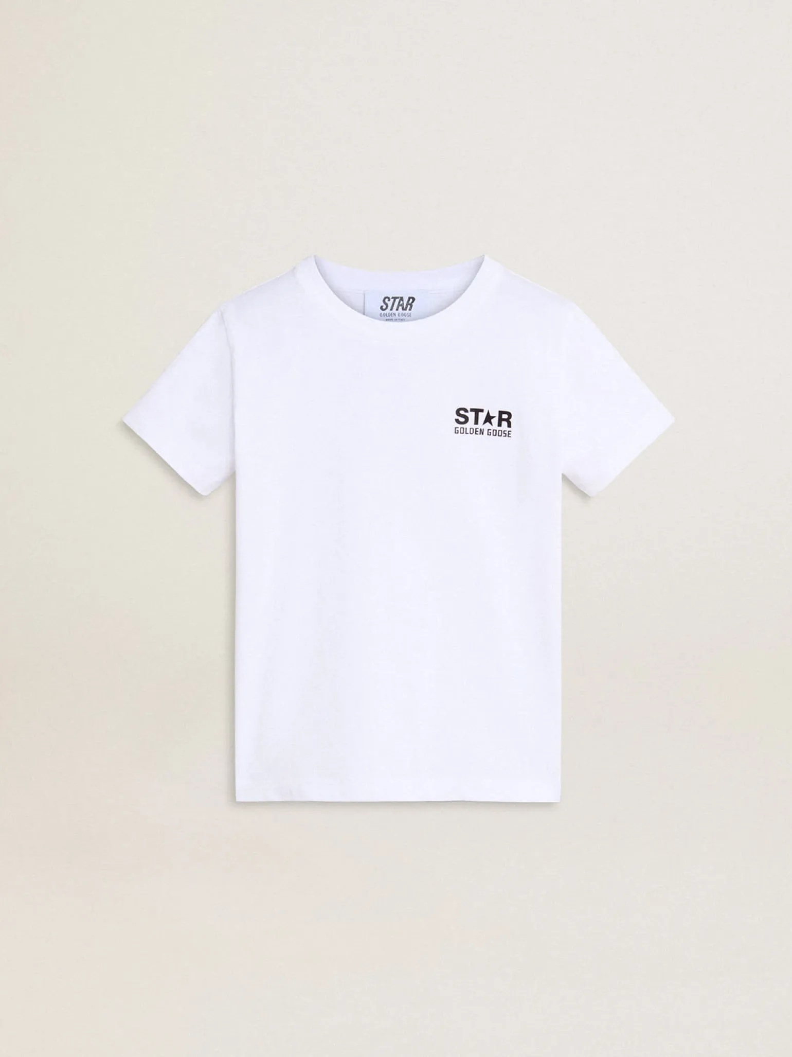 Clearance Camiseta branca com logo e estrela pretos em contraste Roupas de cima (4-12 years)|Roupas de cima (4-12 years)