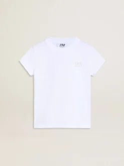 Best Sale Camiseta branca e prateada com logo e maxi estrela de glitter prateado Roupas de cima (4-12 years)