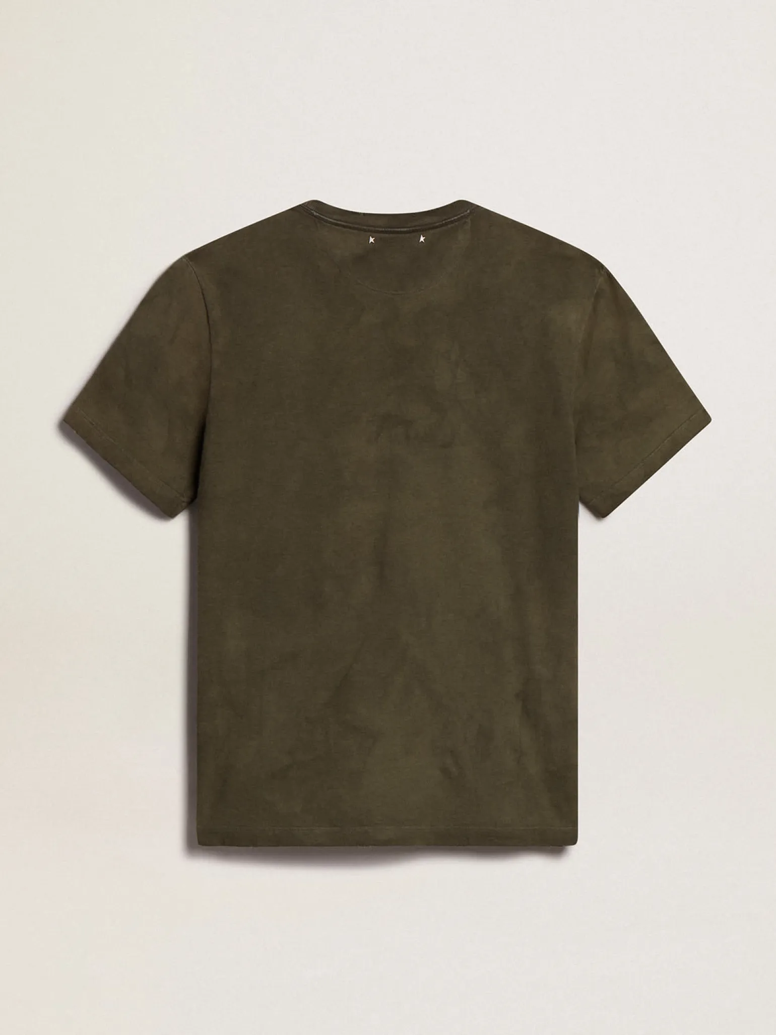 Discount Camiseta de algodão cor de faia com bordado na frente Camisetas