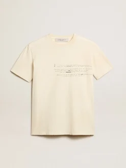 Discount Camiseta feminina de algodão branco usado com escrita bordada MULHER Camisetas