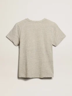 Discount Camiseta feminina de algodão cinza mescla com escrita bordada MULHER Camisetas