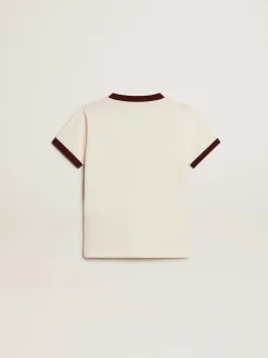 Fashion Camiseta infantil masculina de algodão branco com estampa desbotada no centro Roupas de cima (4-12 years)