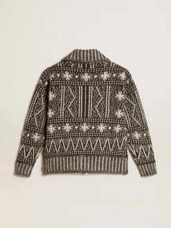Cheap Cardigã com estampa fair isle cinza escuro Malhas