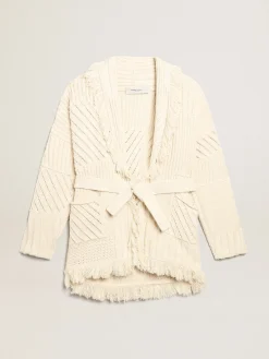 Cheap Cardigã cor de papiro de algodão com cinto MULHER Malhas