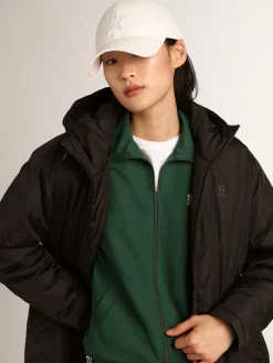 Best Sale Casaco acolchoado longo feminino preto com capuz MULHER Casacos e blusões
