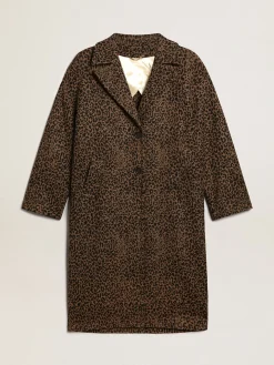 Clearance Casaco feminino de abotoamento simples tipo cocoon de lã com motivo jacquard MULHER Casacos e blusões