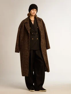 Clearance Casaco feminino de abotoamento simples tipo cocoon de lã com motivo jacquard MULHER Casacos e blusões