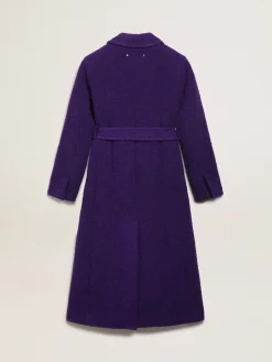 Clearance Casaco feminino de lã roxo índigo e forro com estampa MULHER Casacos e blusões