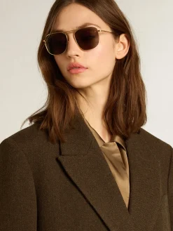 Shop Casaco feminino transpassado de lã cor de cortiça MULHER Casacos e blusões