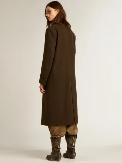 Shop Casaco feminino transpassado de lã cor de cortiça MULHER Casacos e blusões