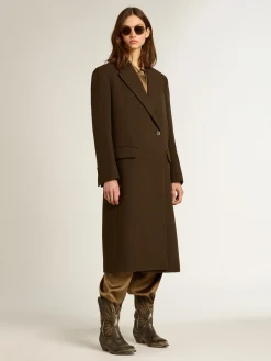 Shop Casaco feminino transpassado de lã cor de cortiça MULHER Casacos e blusões