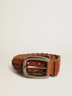 Clearance Cinto Houston de couro marrom entrelaçado Cintos