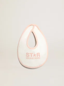 Shop Conjunto de presente branco com acabamento e logo rosa Recem-Nascidos