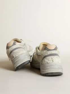 Cheap Dad-Star feminino de tela e suede brancos MULHER Dad-Star