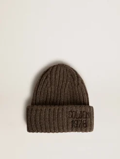 Fashion Gorro de lã mista de caxemira marrom cinza MULHER Chapéus e bonés|Chapéus e bonés