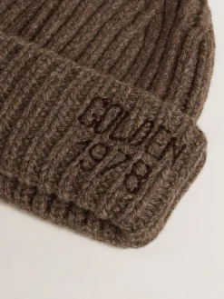 Fashion Gorro de lã mista de caxemira marrom cinza MULHER Chapéus e bonés|Chapéus e bonés