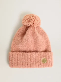 Cheap Gorro de lã rosa claro com pompom MULHER Chapéus e bonés|Chapéus e bonés