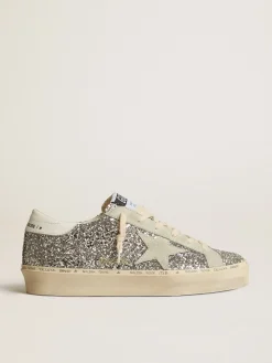 Store Hi Star de glitter prateado com estrela de suede e talão branco MULHER Hi Star