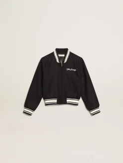Fashion Jaqueta bomber infantil de lã azul-escura Roupas de cima (4-12 years)|Roupas de cima (4-12 years)