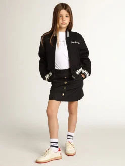 Fashion Jaqueta bomber infantil de lã azul-escura Roupas de cima (4-12 years)|Roupas de cima (4-12 years)