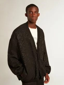 Cheap Jaqueta cardigã masculina preta com lantejoulas Malhas